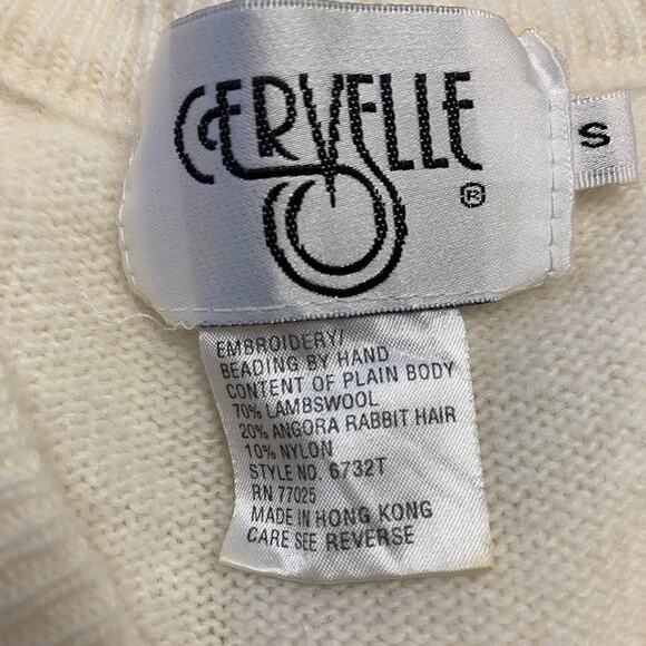 Cervelle Vintage V-Neck Sweater White - Picture 7 of 7